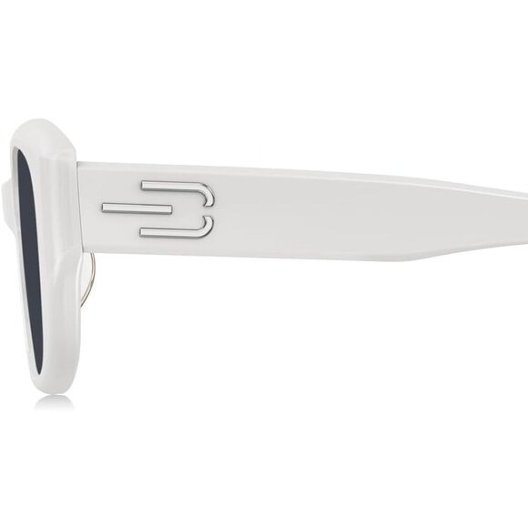 🆕 Women White Fashion Oversized Cat Eye Polarized Exclusive Eyewear Sunglasses - Picture 5 of 7